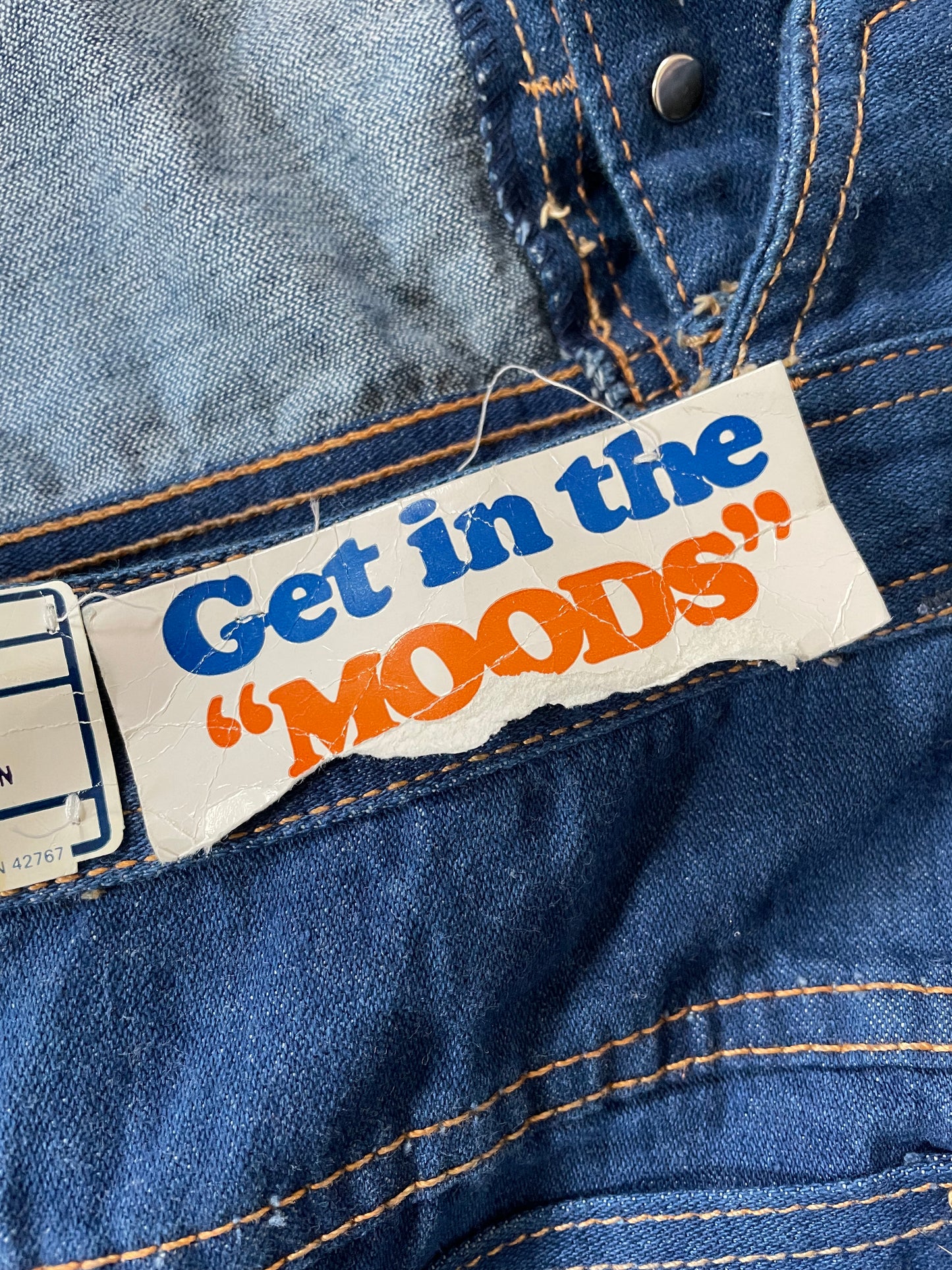 70s Deadstock Moods Low Back Button Front Overalls