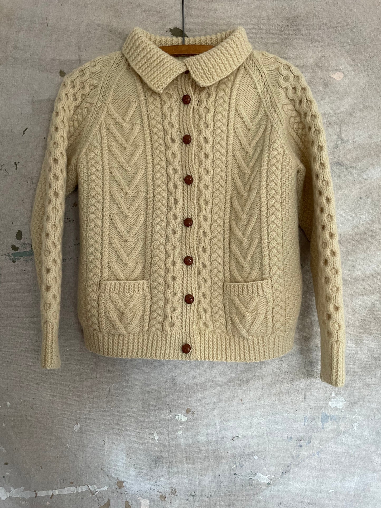 70s Fisherman Sweater Cardigan