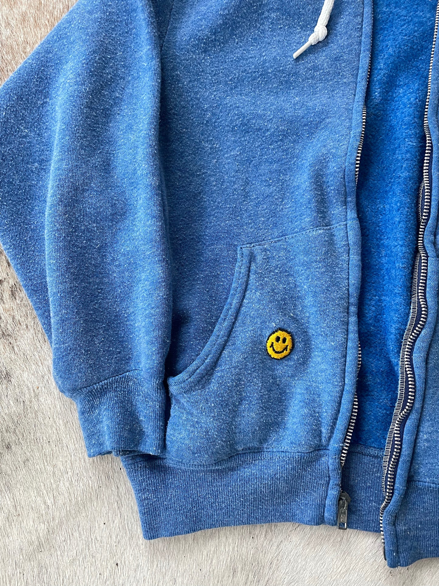 Azure Blue Zip Front Hoodie