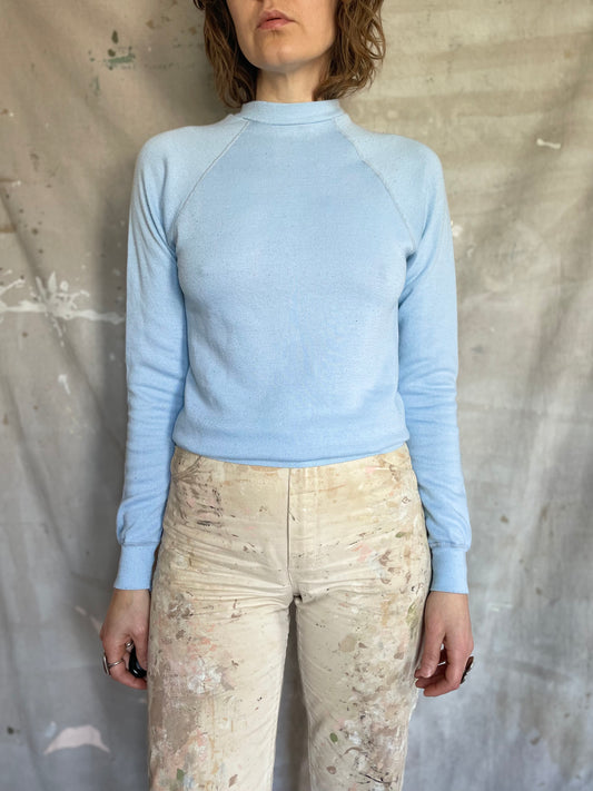 70s Blank Sky Blue Sweatshirt