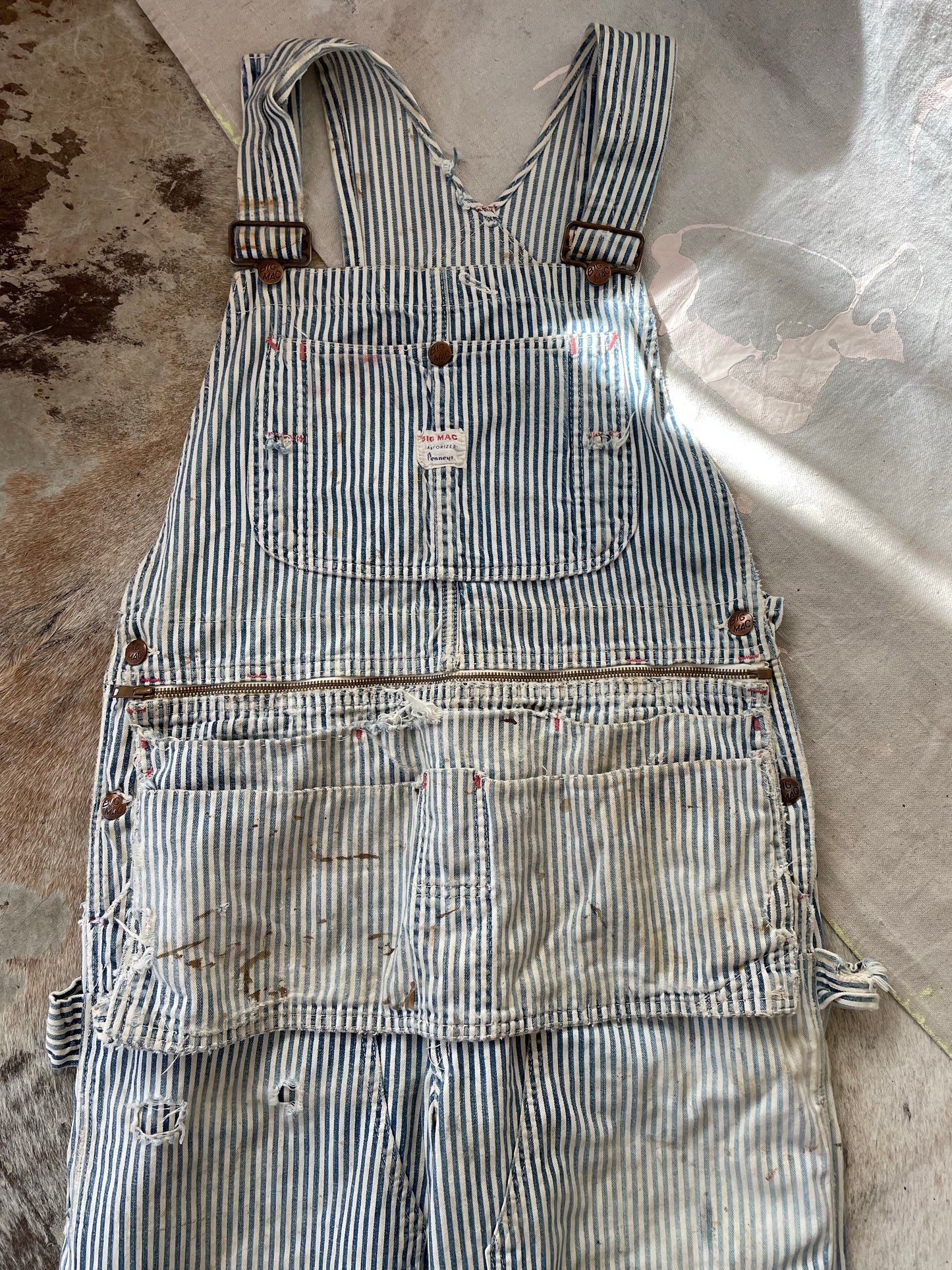 60s Penney’s Big Mac Express Stripe Overalls