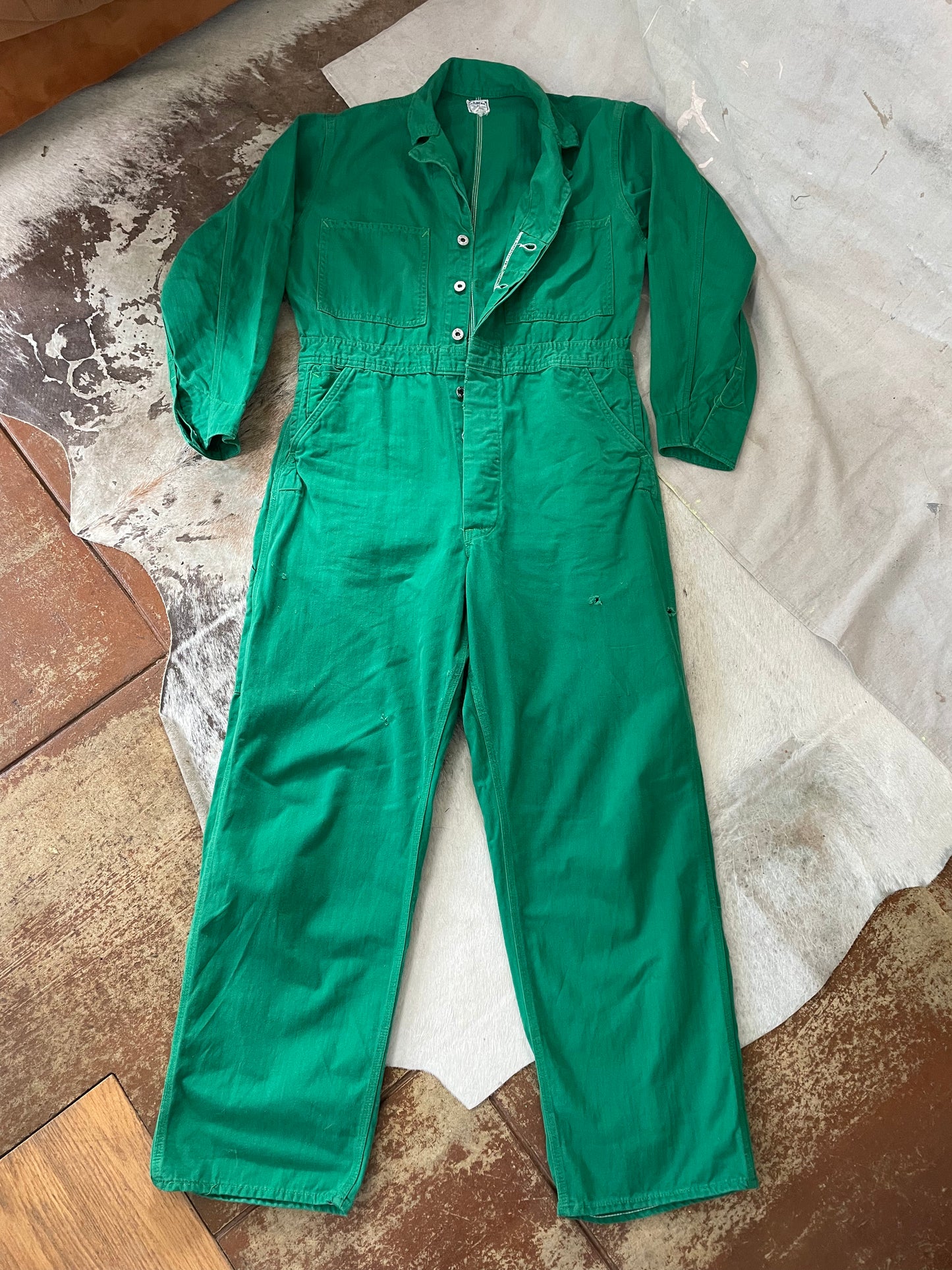 50s GO-PFOR Johnson Uniform Co. Kelly Green HBT Coveralls