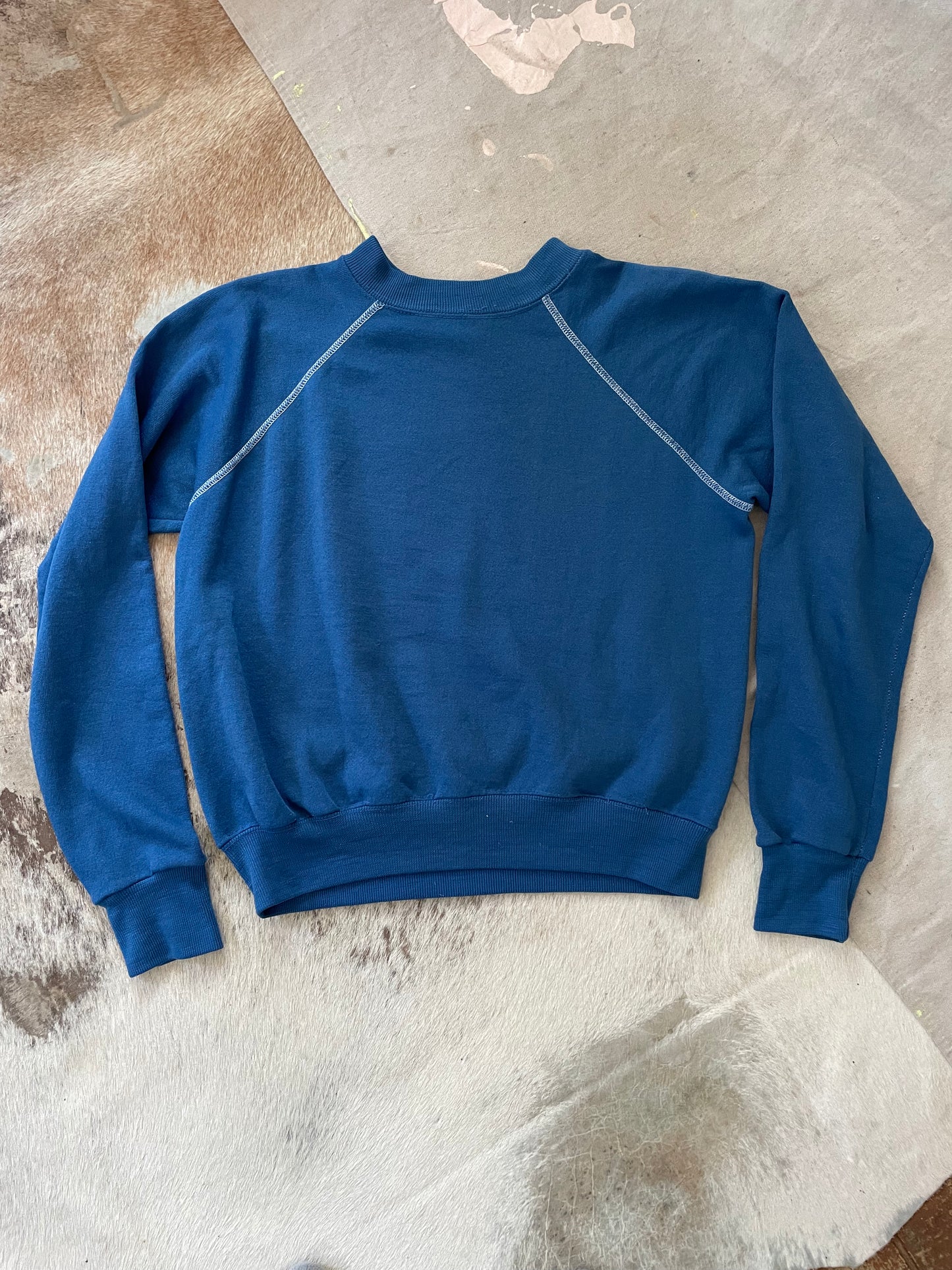 70s Blank Cerulean Blue Sweatshirt