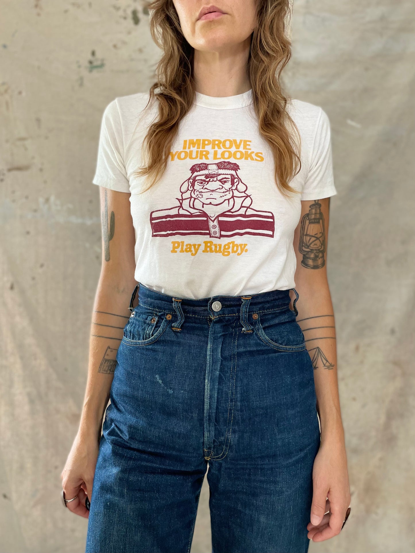80s Improve Your Looks Play Rugby Tee