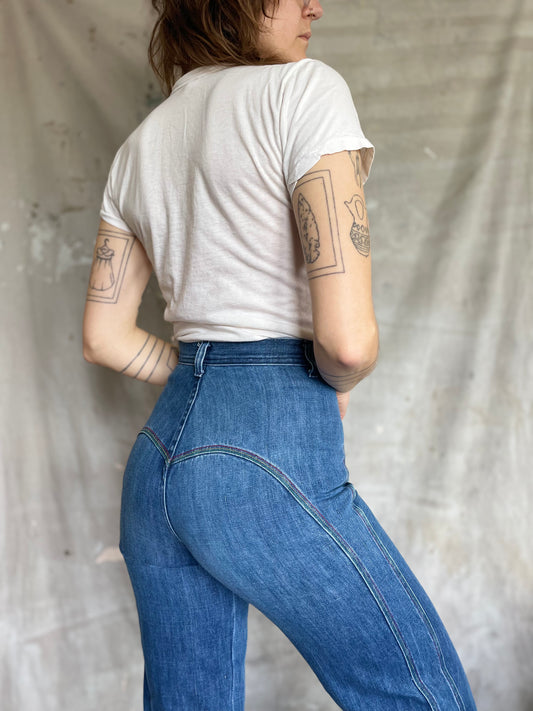 70s Rainbow Stripe Jeans