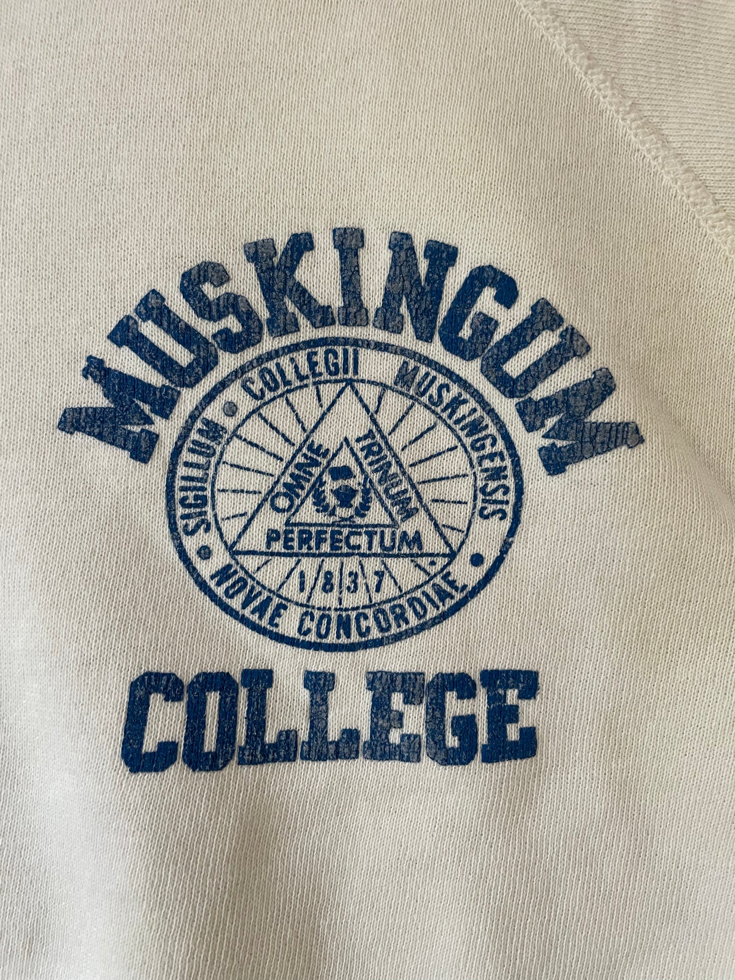 50s/60s Muskingum College Short Sleeve Sweatshirt