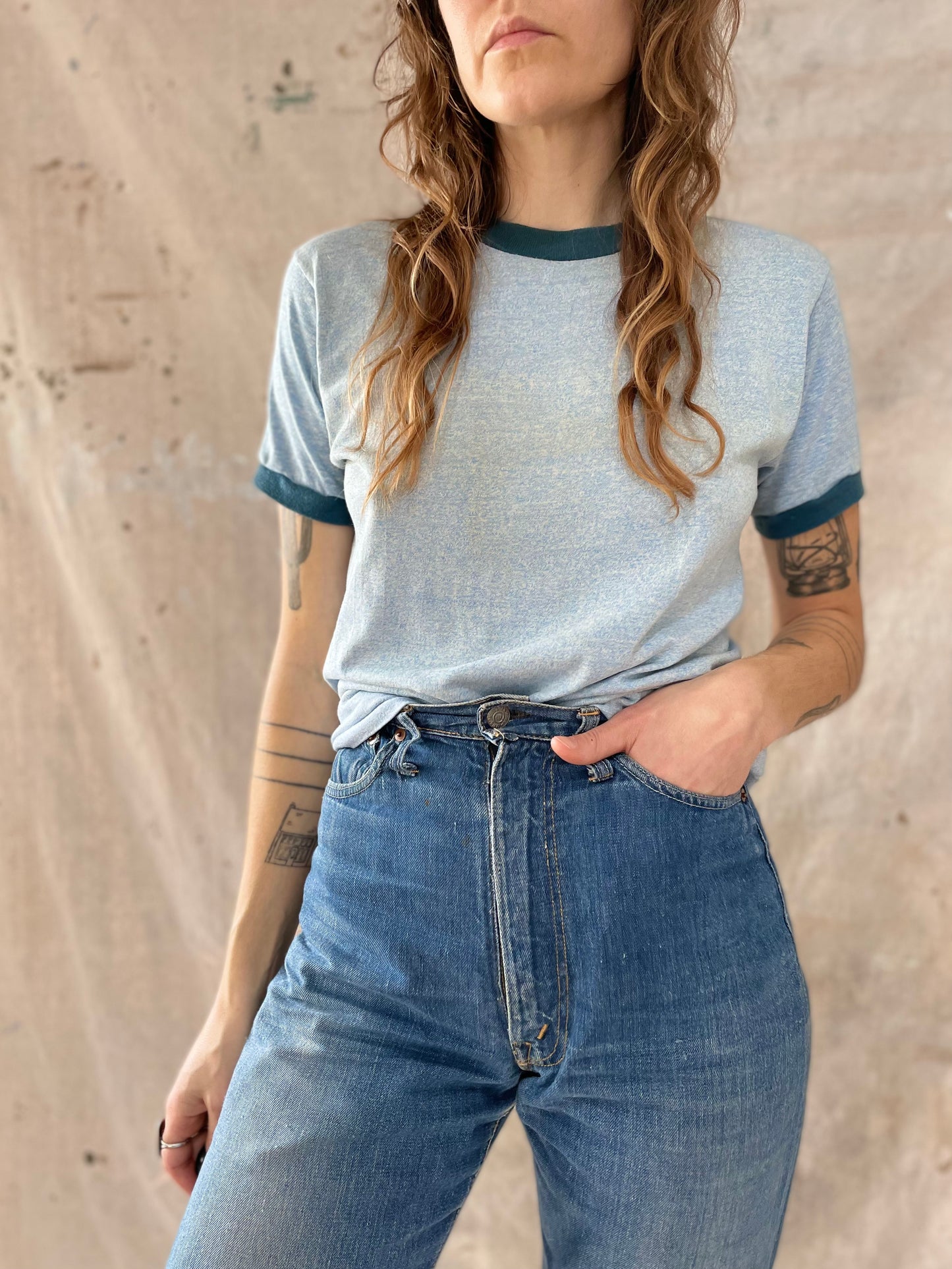 60s Penney’s Towncraft Thin Blue Ringer Tee