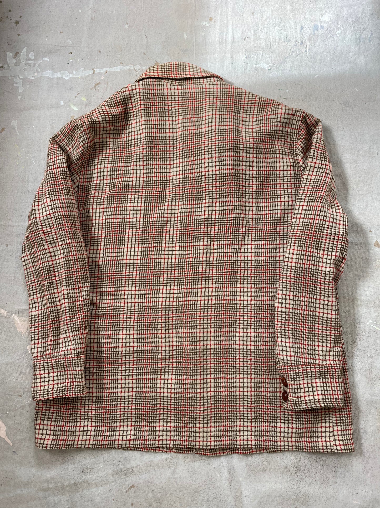 60s/70s Houndstooth Pendleton Shirt Coat