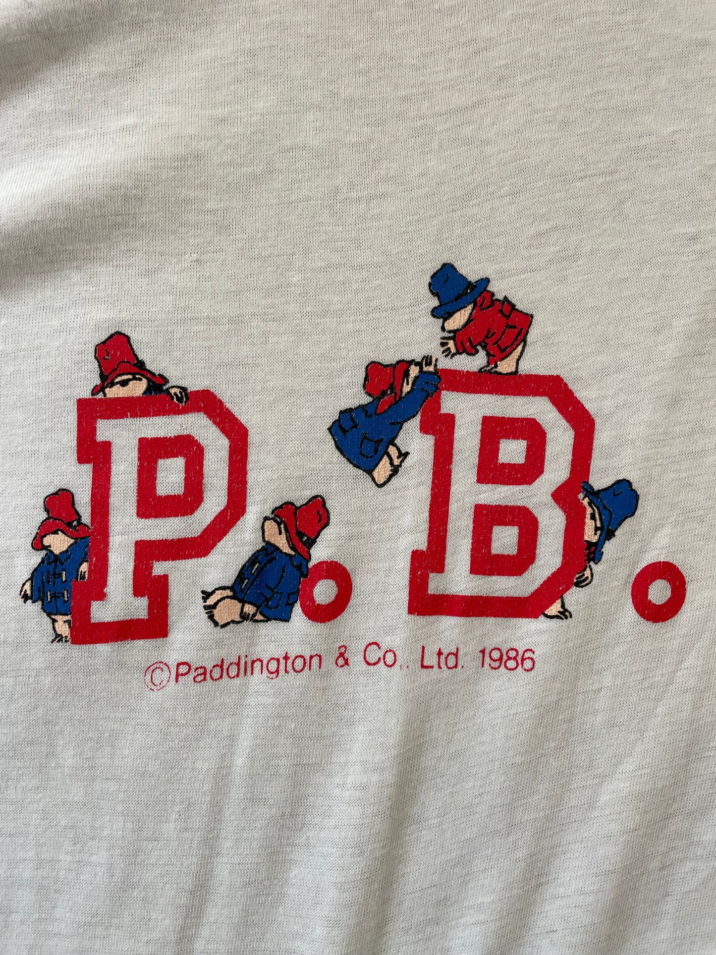 80s Paper Thin Paddington Bear Ringer Tee