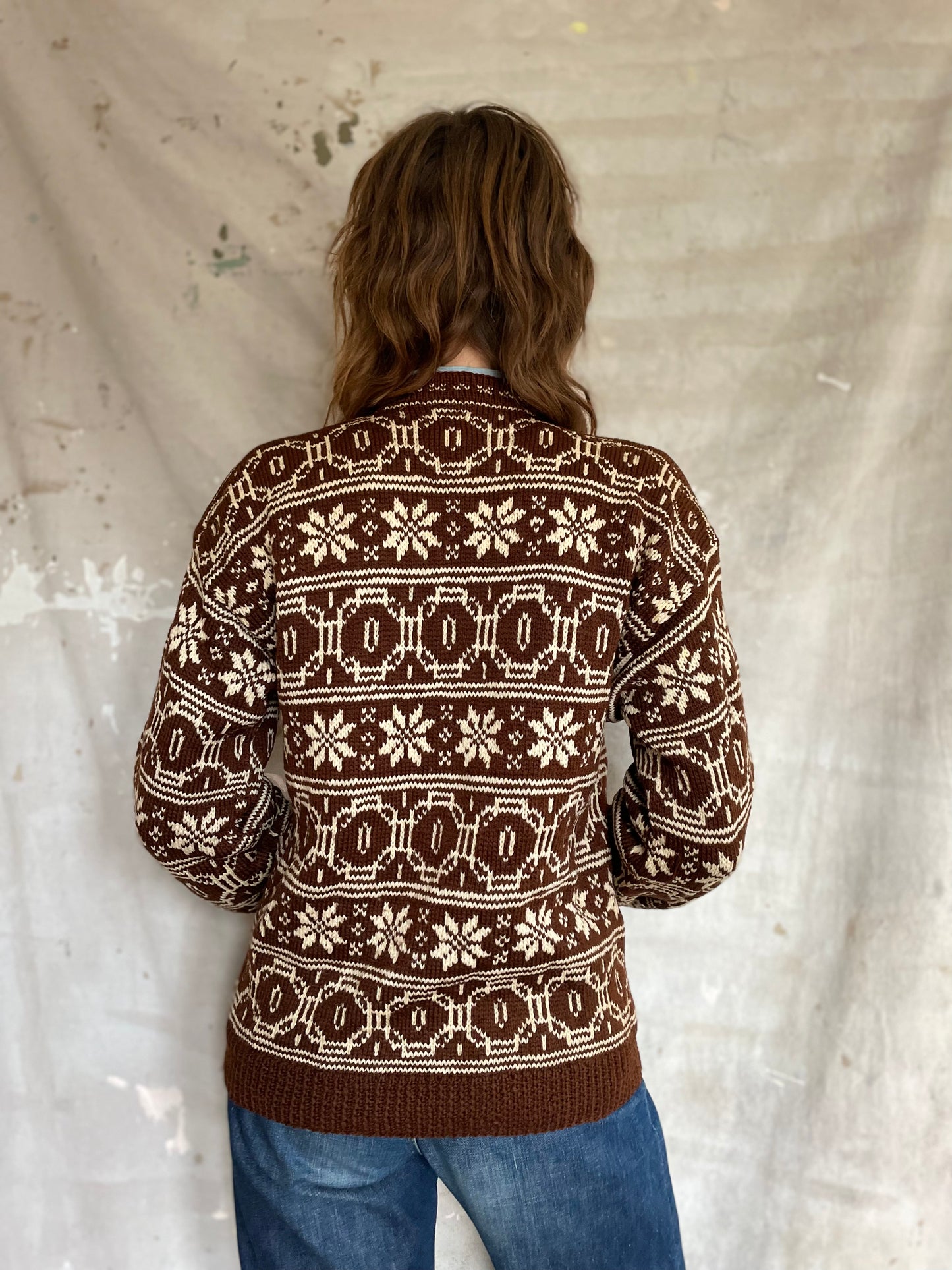 70s Nordic Sweater Cardigan