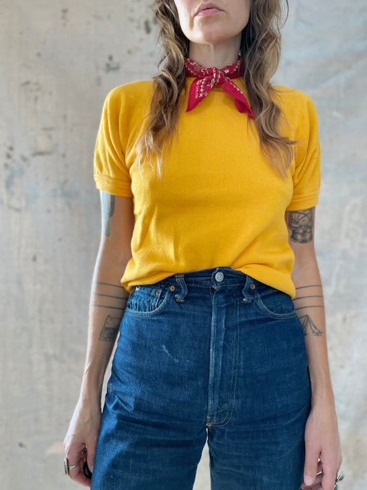 70s Blank Marigold Short Sleeve Sweatshirt