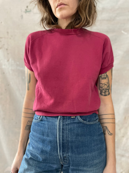 Maroon Short Sleeve Sweatshirt