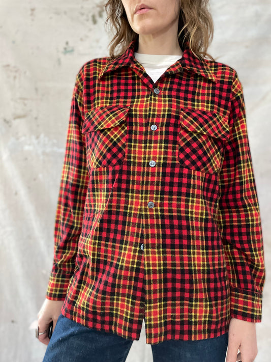 70s JCPenney Plaid Button Down Shirt
