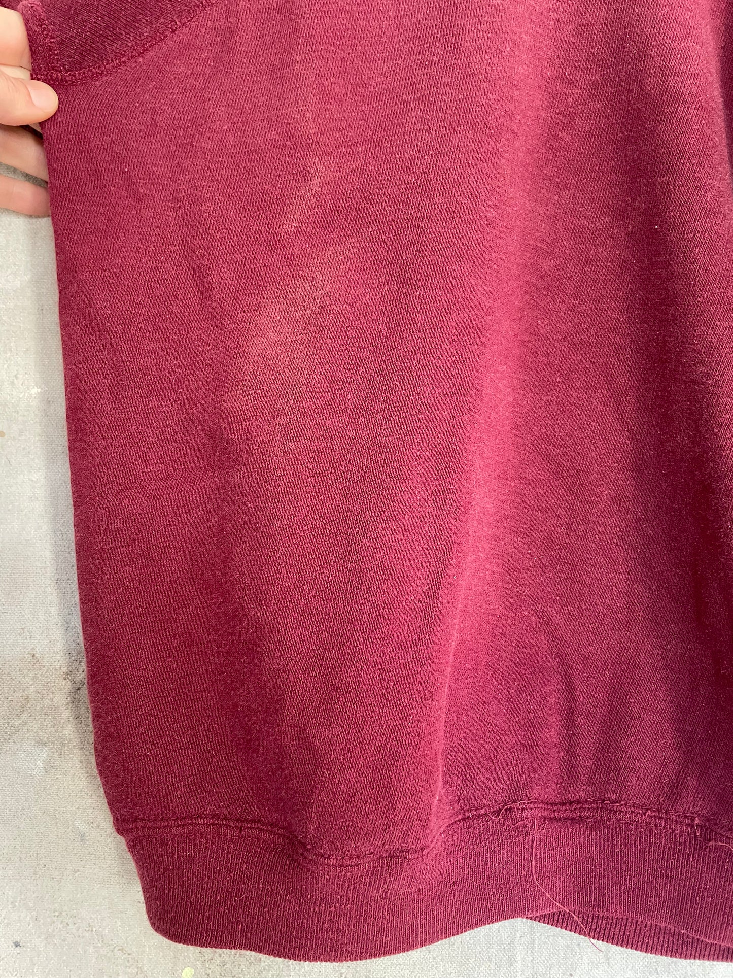 70s Blank Maroon Short Sleeve Sweatshirt