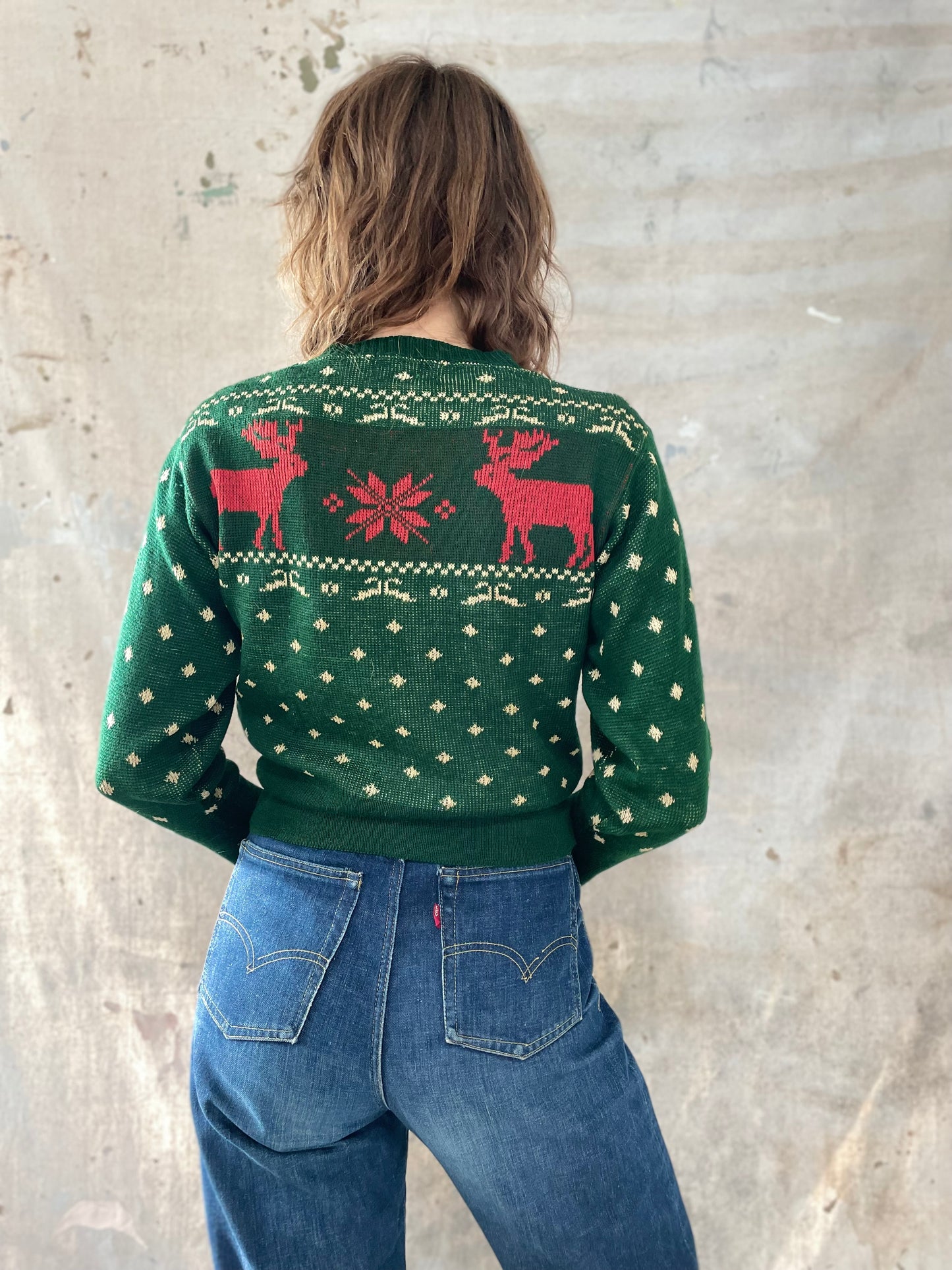 40s/50s Holiday Reindeer Sweater