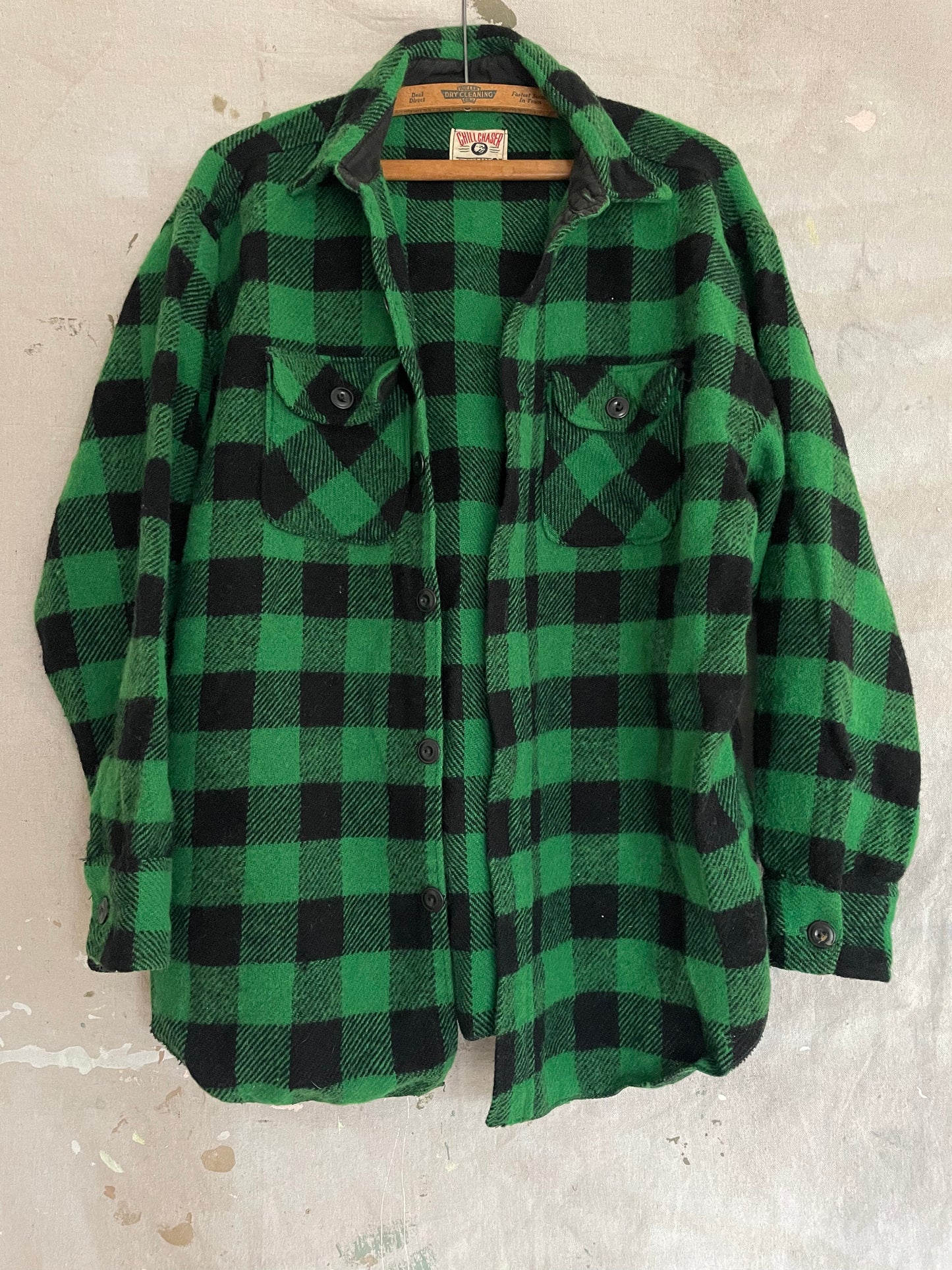 50s/60s Buffalo Plaid Chill Chaser By Blue Top Wool Shirt