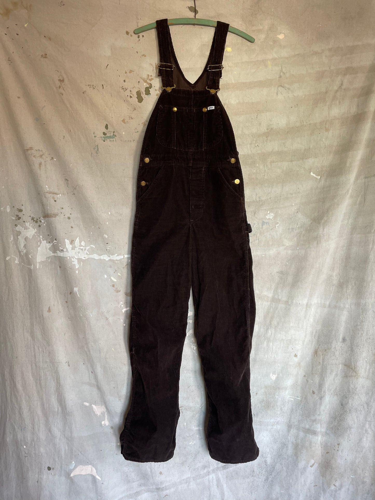 70s Brown Corduroy Lee Overalls