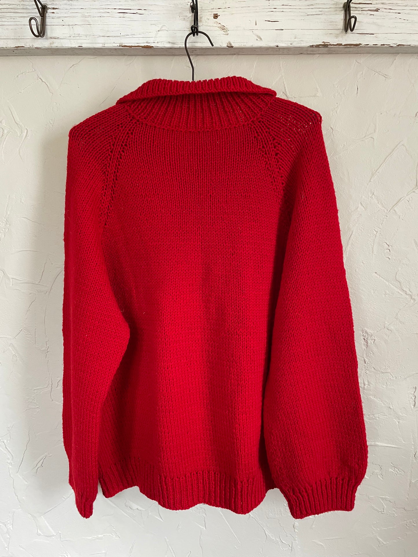 70s Handknit Red Sweater