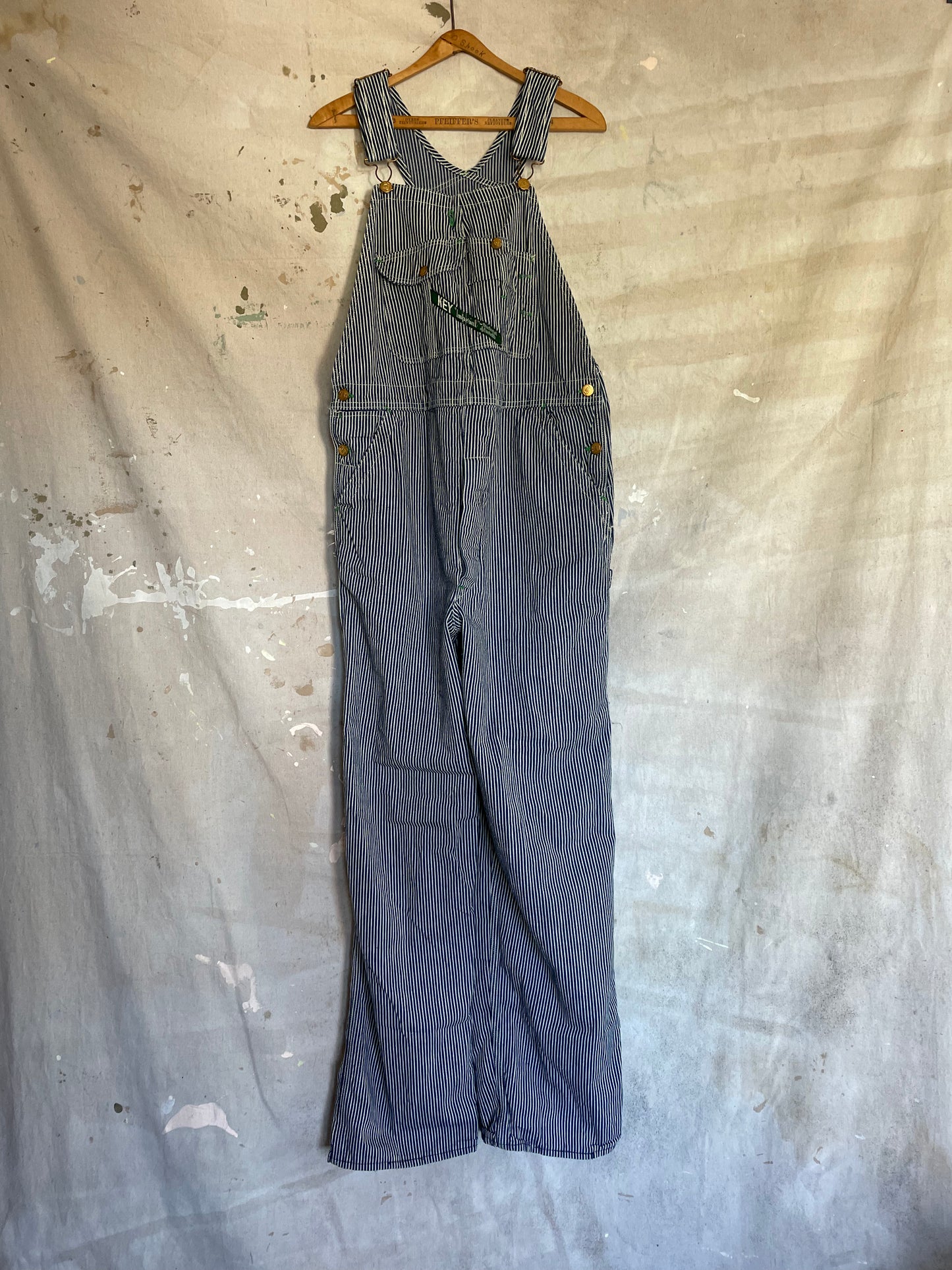 80s Key Imperial Hickory Stripe Overalls