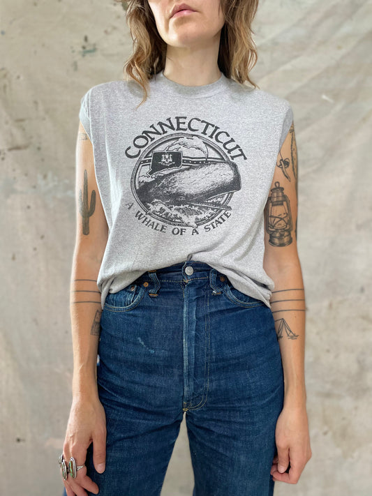 80s Connecticut A Whale Of A State Muscle Tee