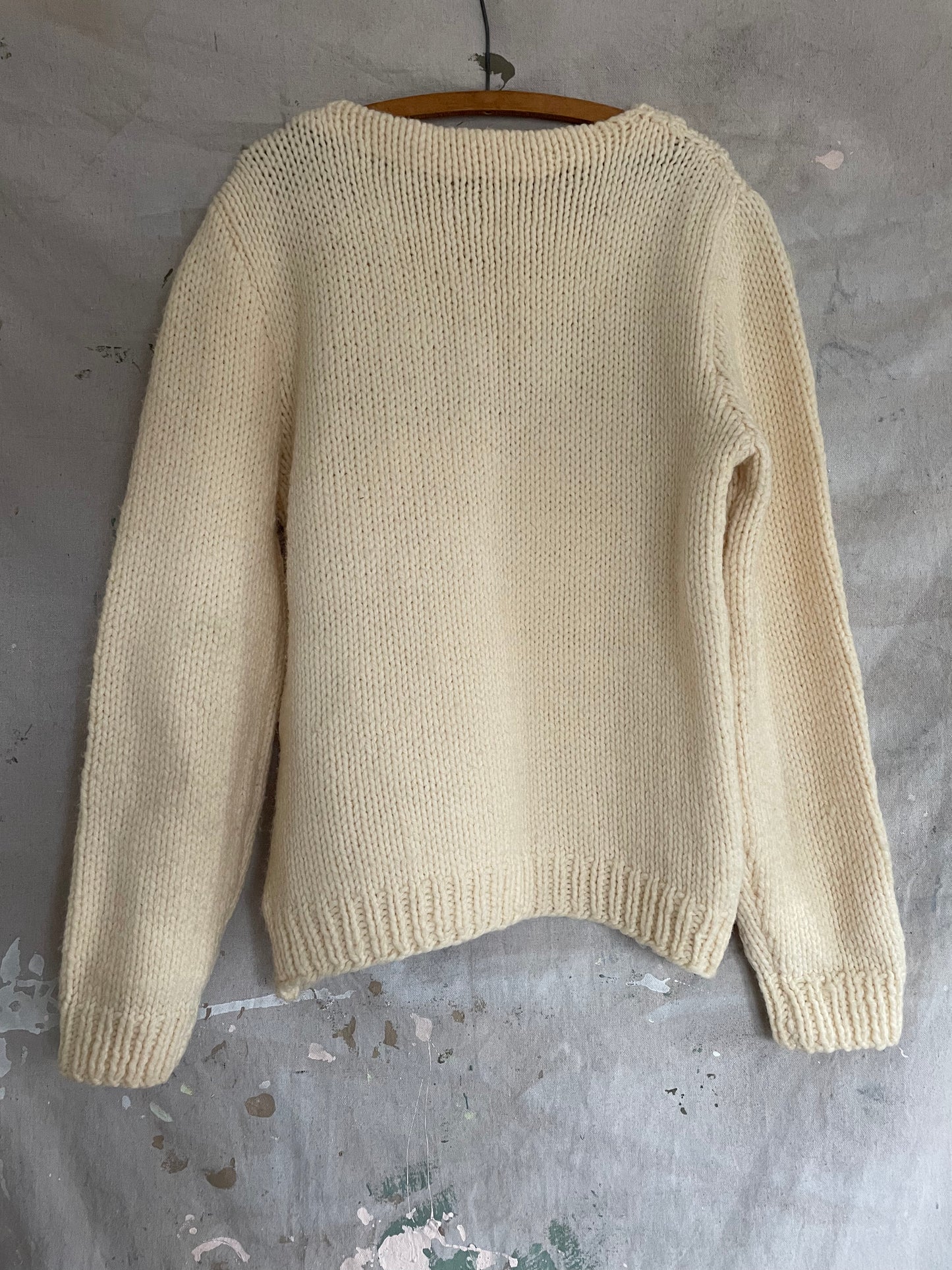 70s/80s Handknit Sweater In Ecru