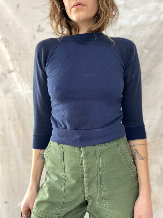 70s Blank Navy Blue Sweatshirt