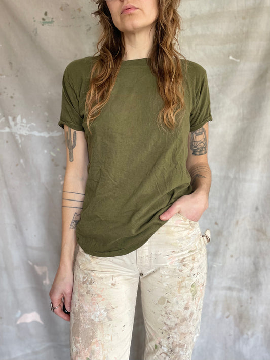 80s Green Army Undershirt Tee