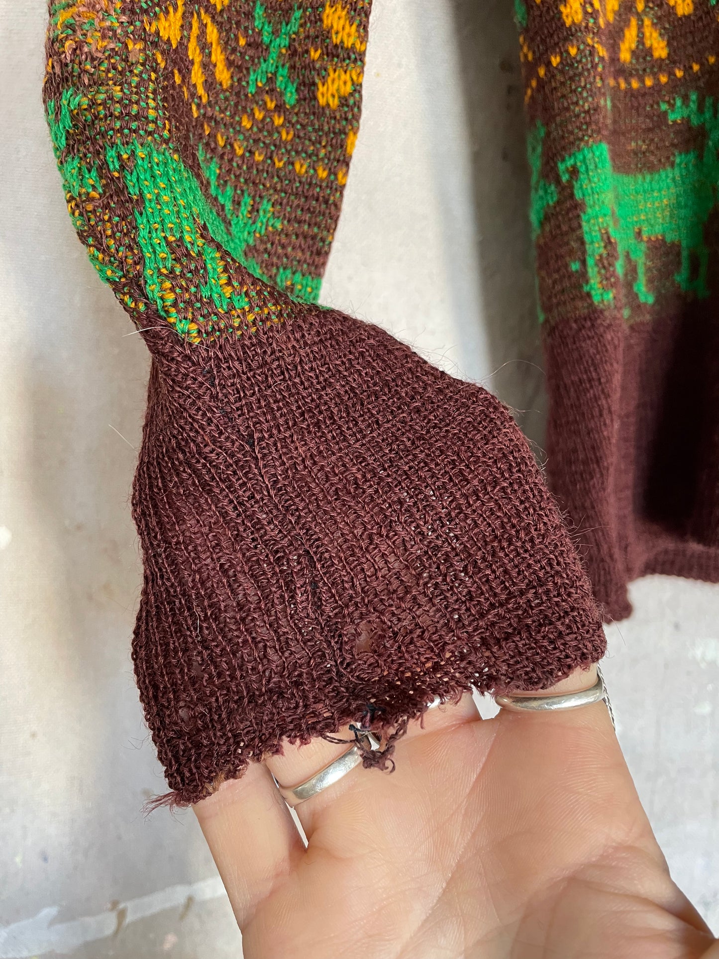 40s/50s Reindeer Snowflake Holiday Sweater