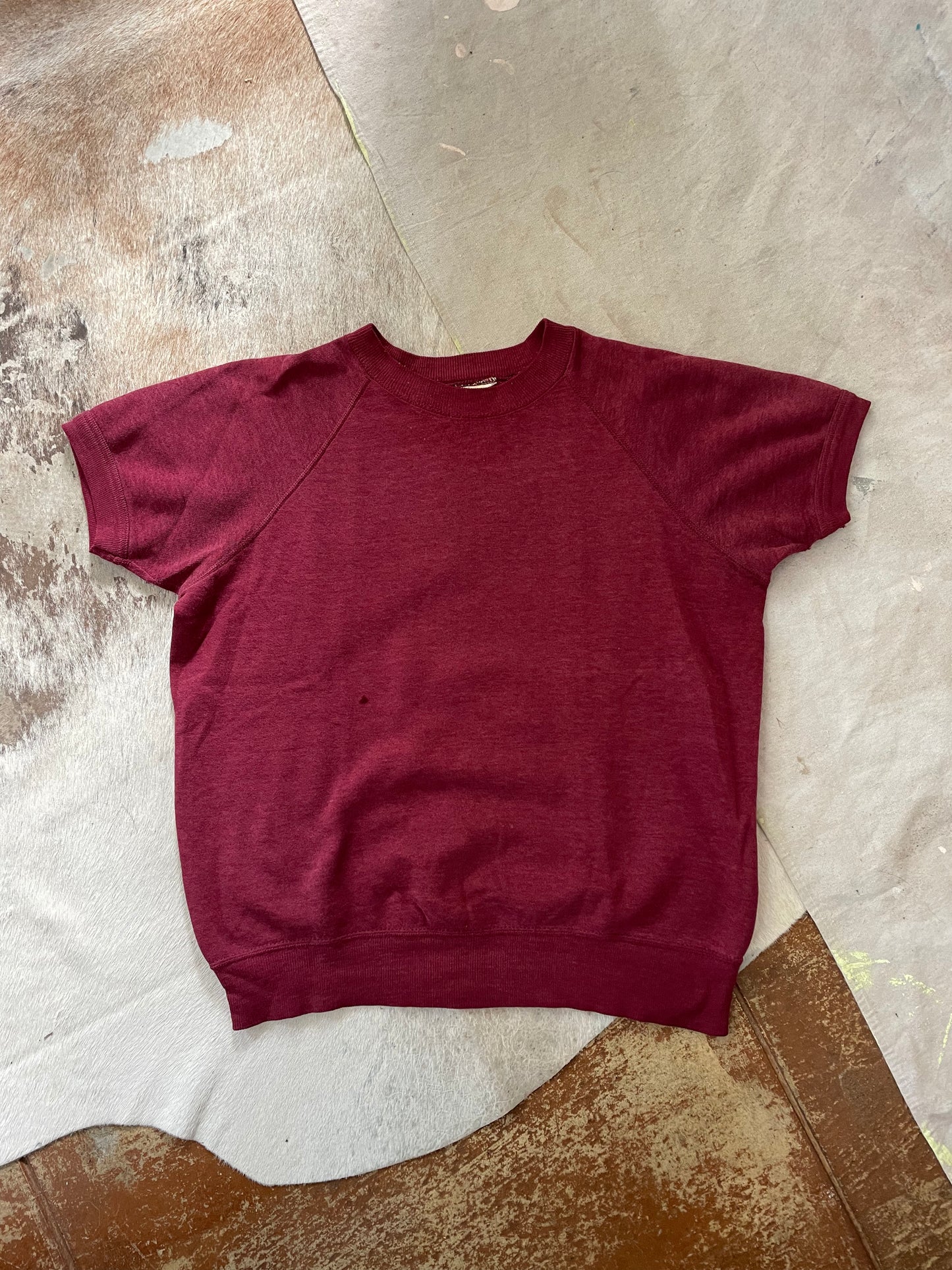 70s/80s Blank Maroon Short Sleeve Sweatshirt