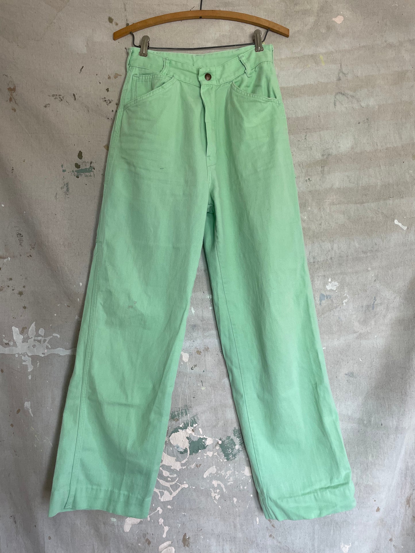 70s Mint Green Carpenter Pants