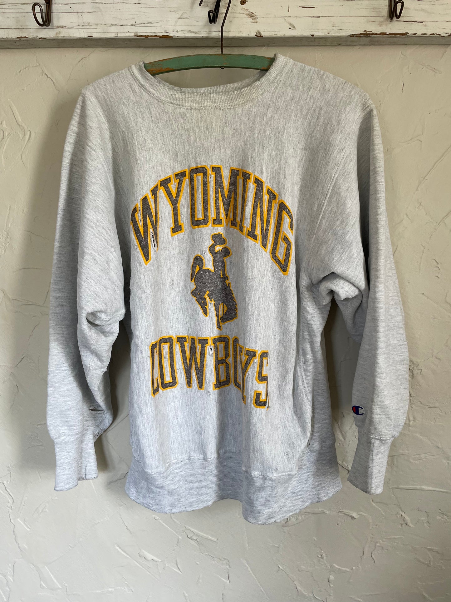 80s Wyoming Cowboys Champion Reverse Weave Sweatshirt