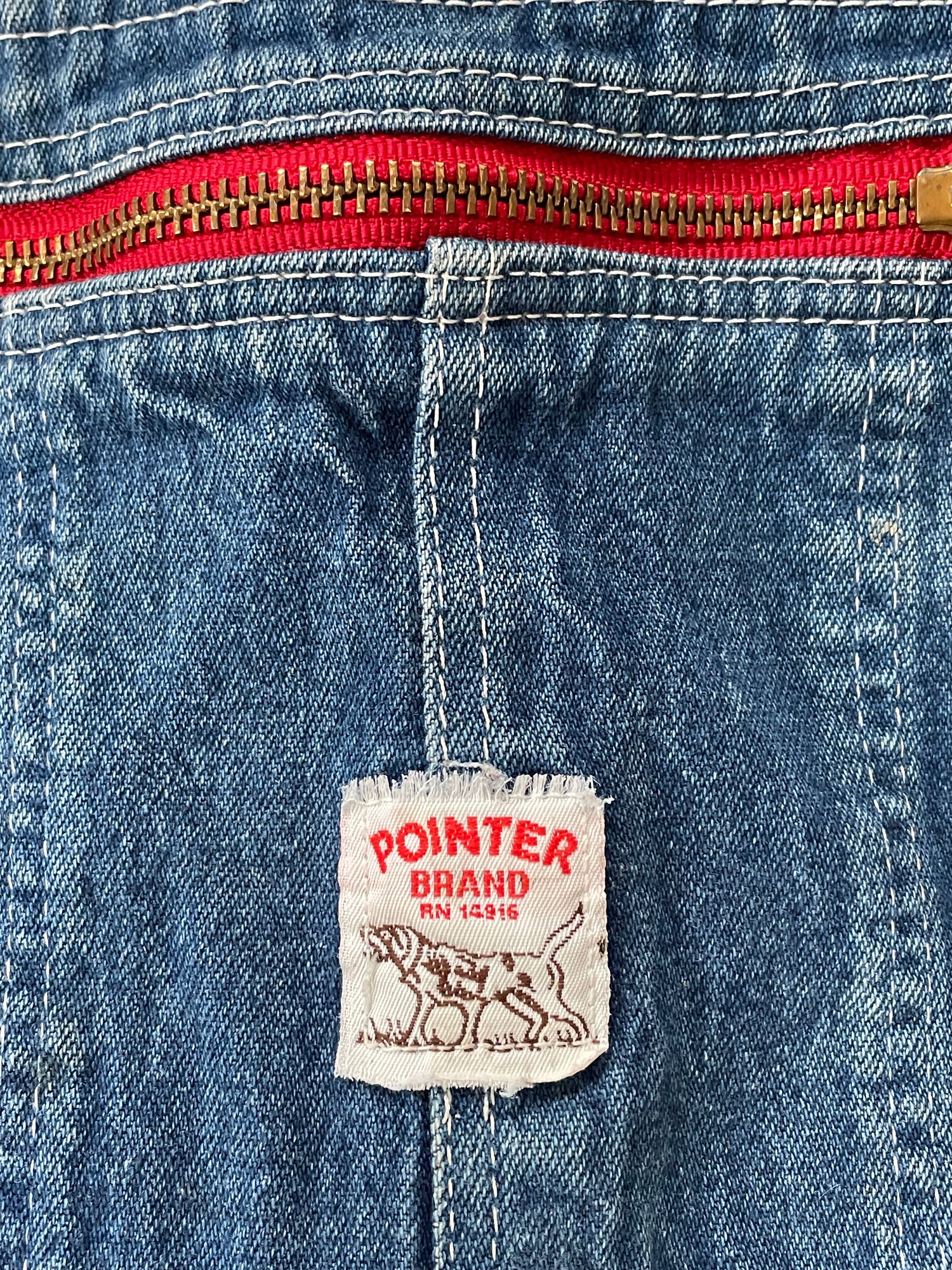 444 CLOSE OUT USA MADE POINTER BRAND LOW BACK OVERALLS SIZE 34 30