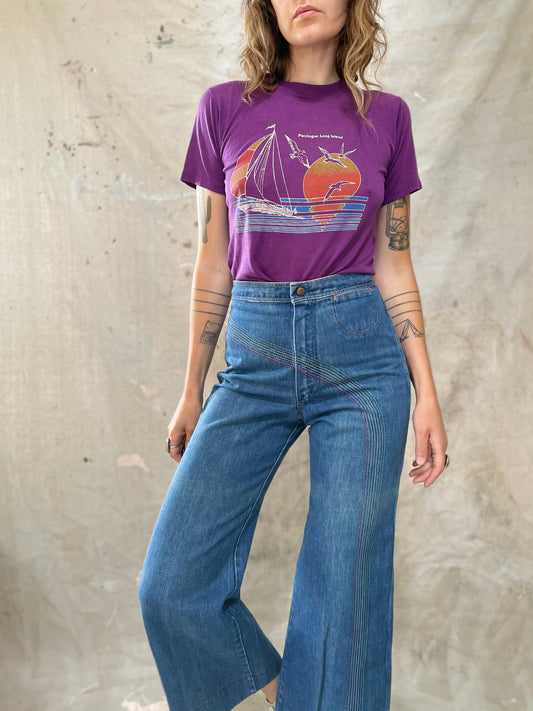 60s/70s Rainbow Stripe Wrangler Bell Bottoms