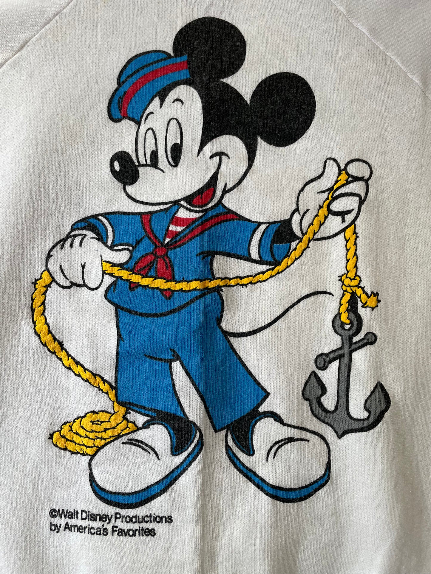 80s Sailor Mickey Mouse Short Sleeve Sweatshirt