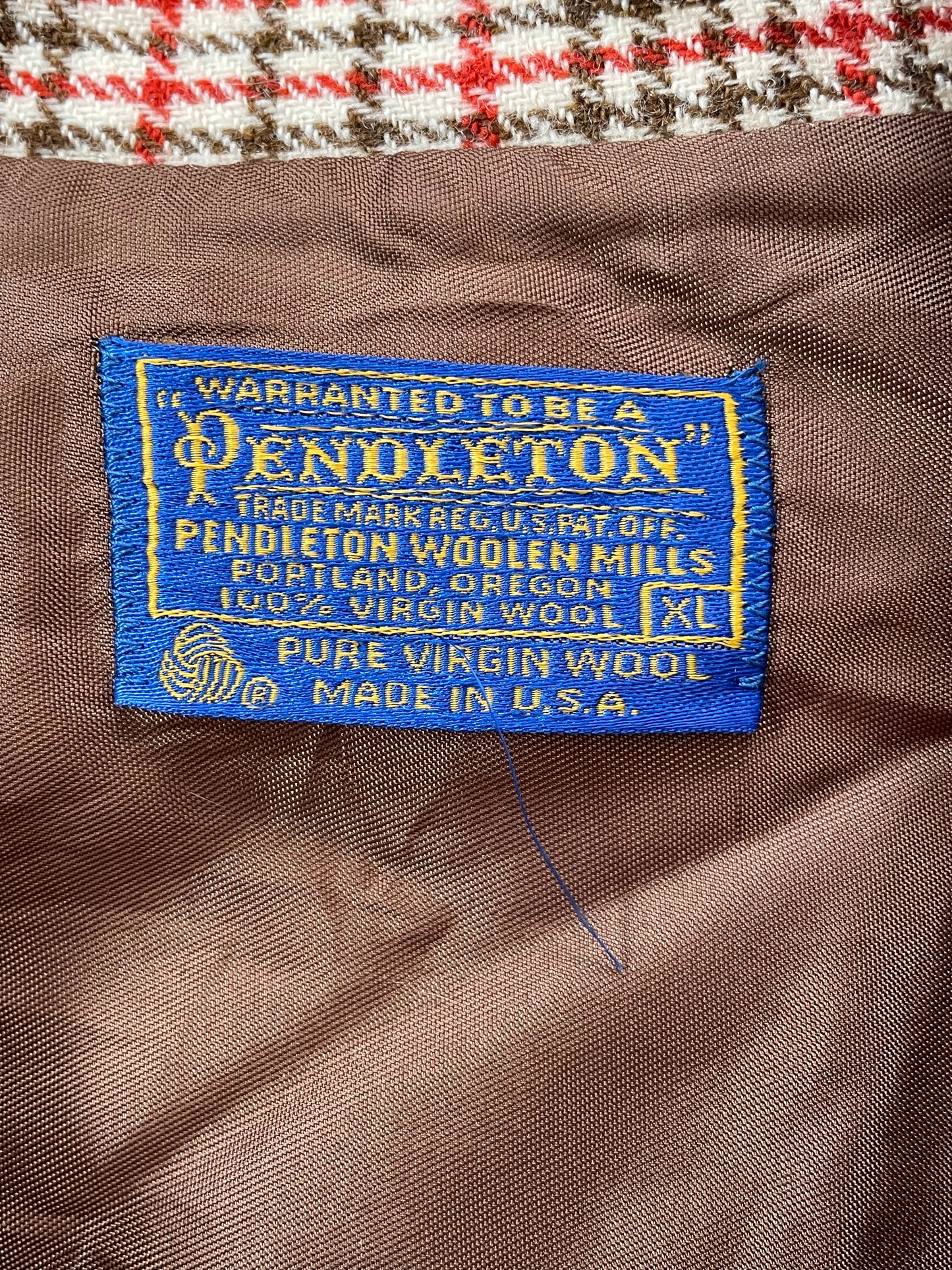 60s/70s Houndstooth Pendleton Shirt Coat