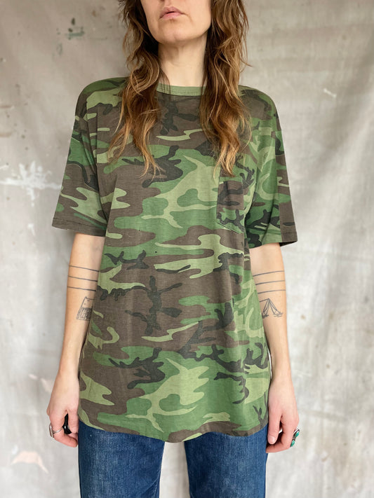 80s Woodland Camo Pocket Tee