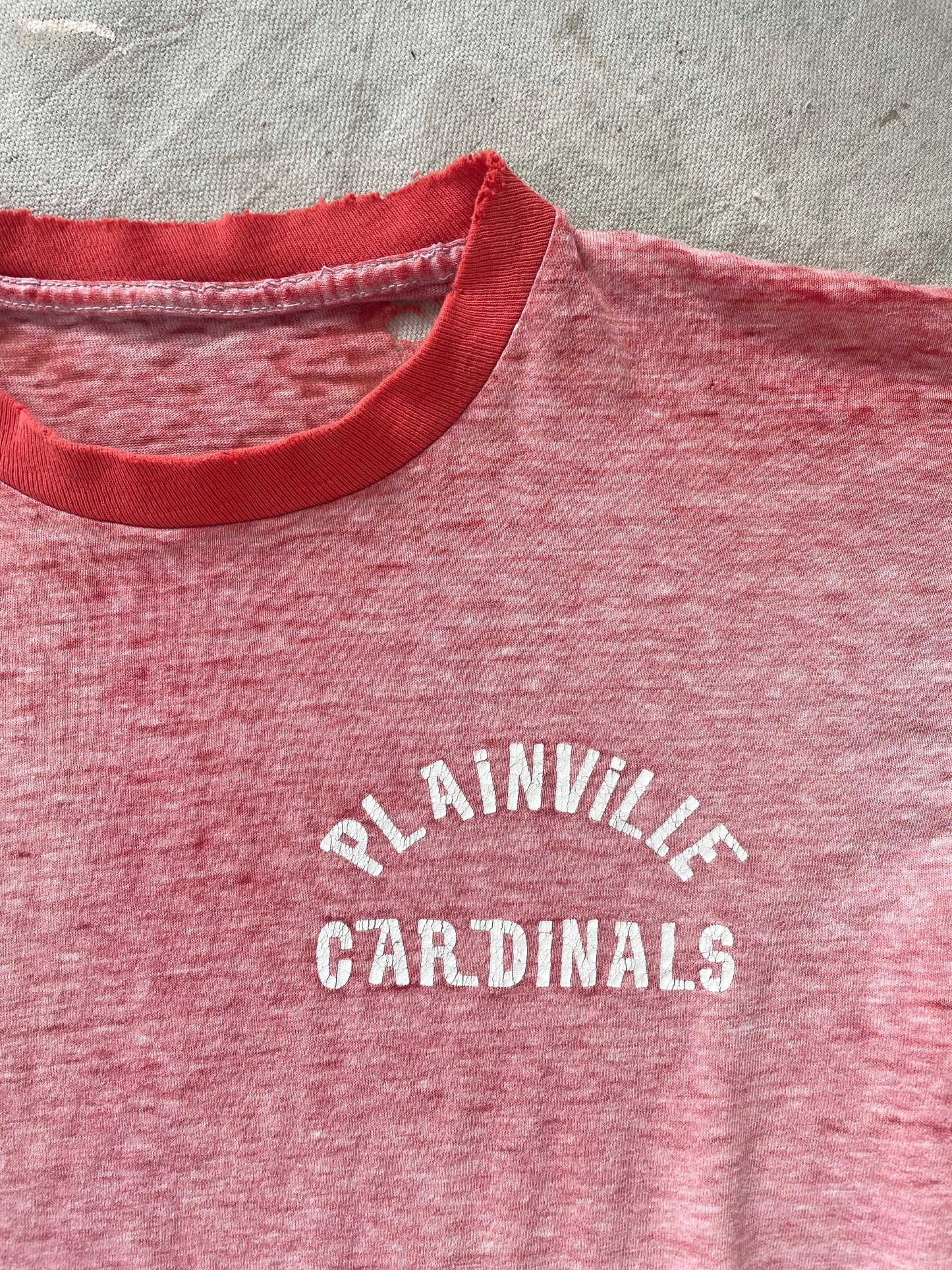 Plainville Cardinals Ringer Tee
