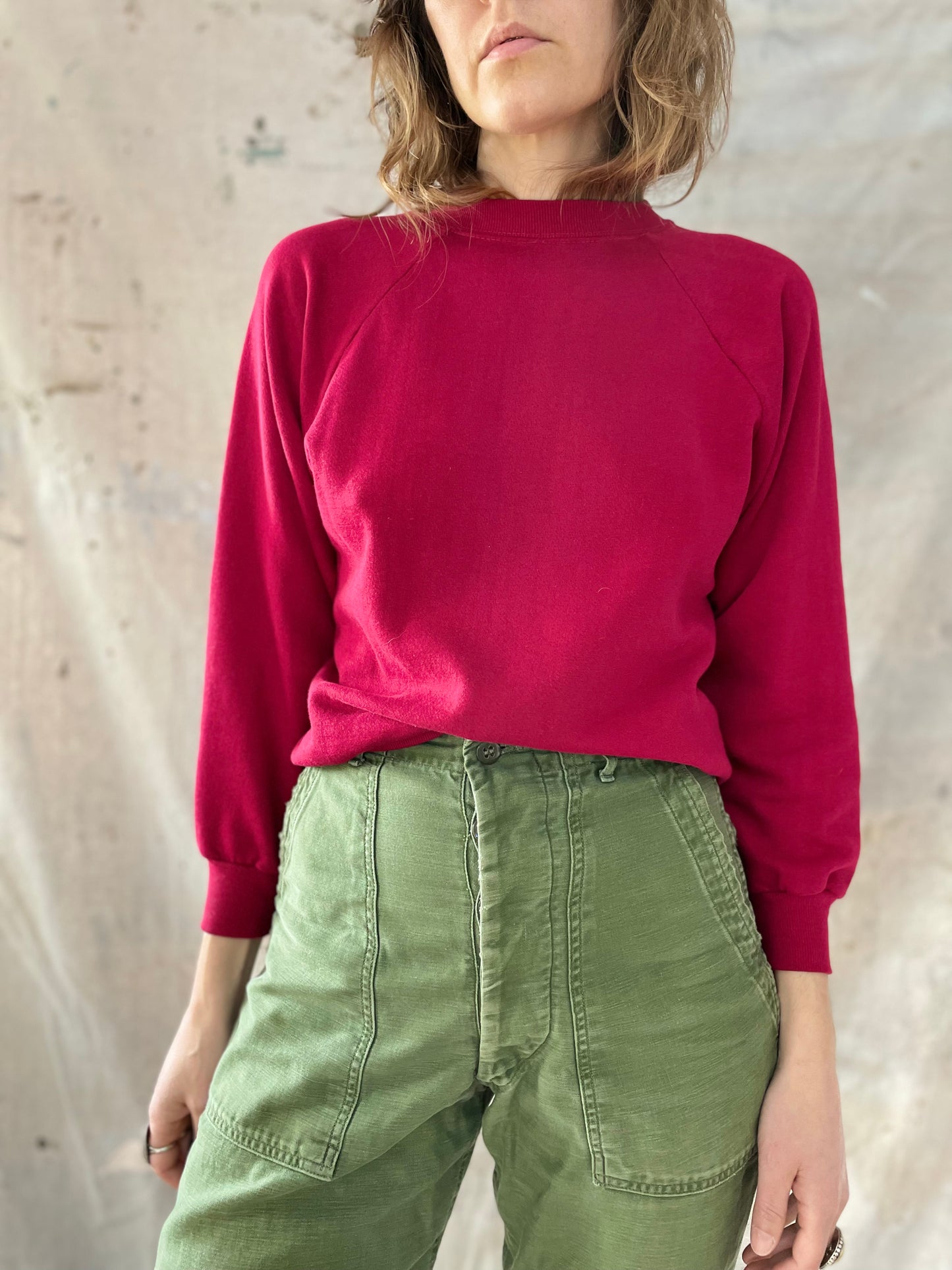 70s Blank Maroon Sweatshirt