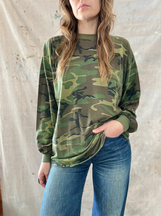 90s Camo Long Sleeve Shirt