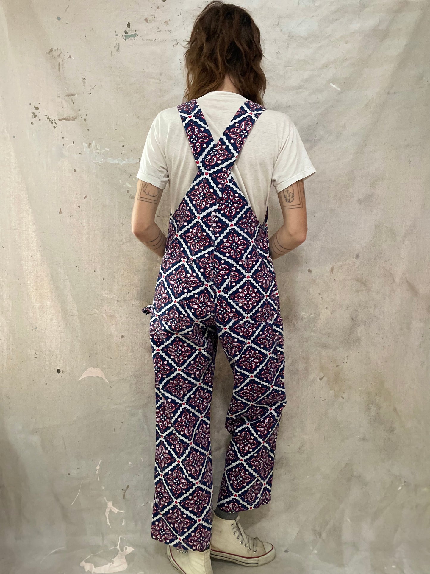 60s/70s All Over Print Paisley Overalls