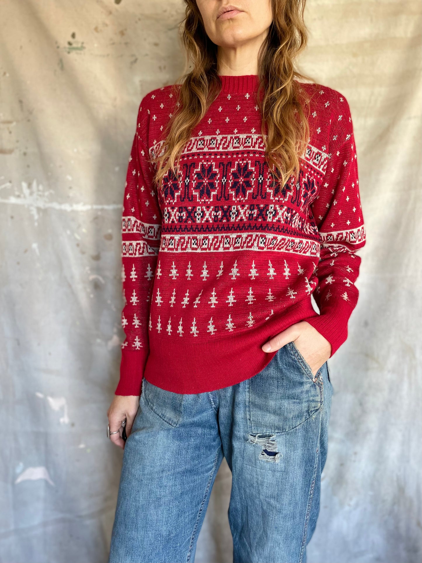 50s Snowflake Holiday Sweater