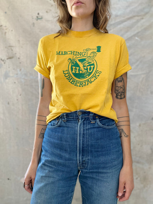 80s HSU Marching Lumberjacks Kiss Our AXE Tee